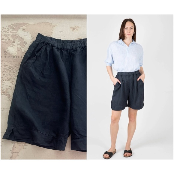 CP Shades Pants - CP Shades Piper Linen Bermuda Shorts Size Large